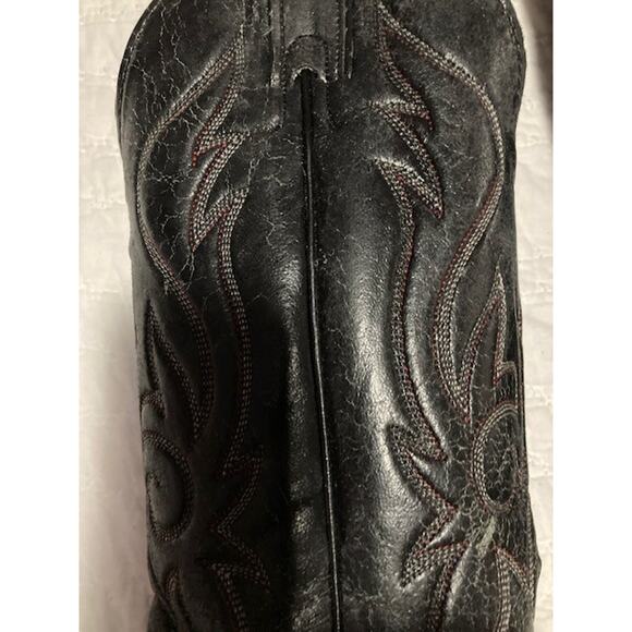 Men’s Western Cowboy Boots 8D – Leather Vamp – Black – Made in USA – Strong Sole main image 11